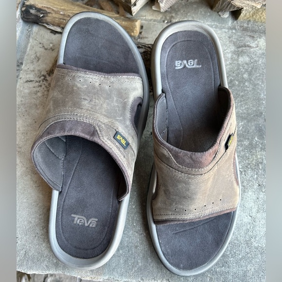 Teva Langdon true outdoor classic mens slide waterproof leather sandal Sz-14. L - Picture 1 of 6